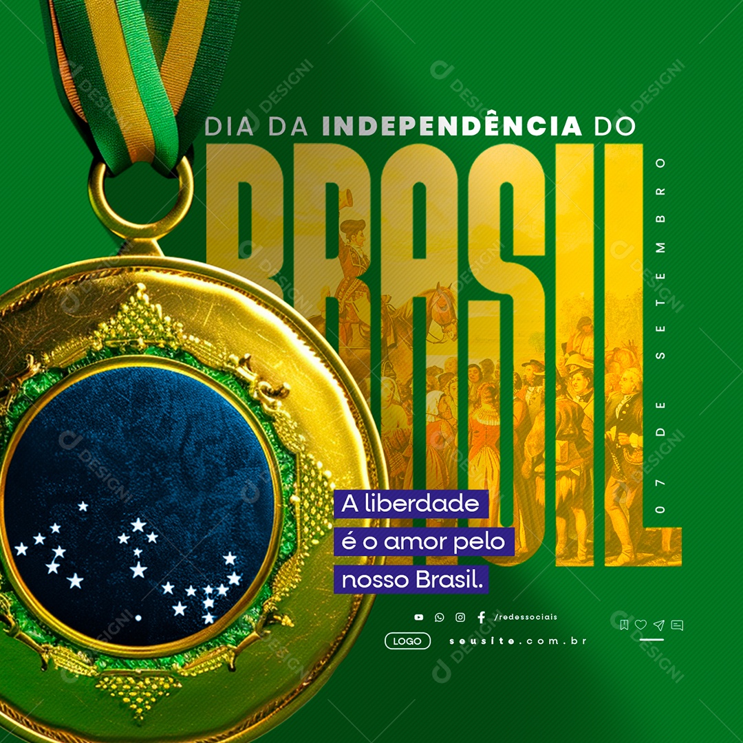 Dia da Independência do Brasil A Liberdade Social Media PSD Editável