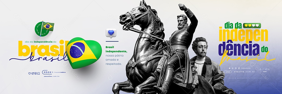 Social Media Carrossel Dia da Independência do Brasil 07 de Setembro PSD Editável
