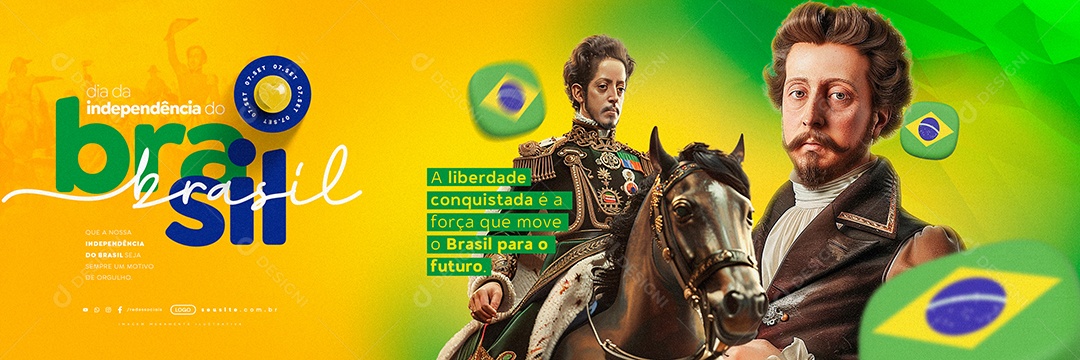 Carrossel Dia da Independência do Brasil 07 de Setembro Social Media PSD Editável