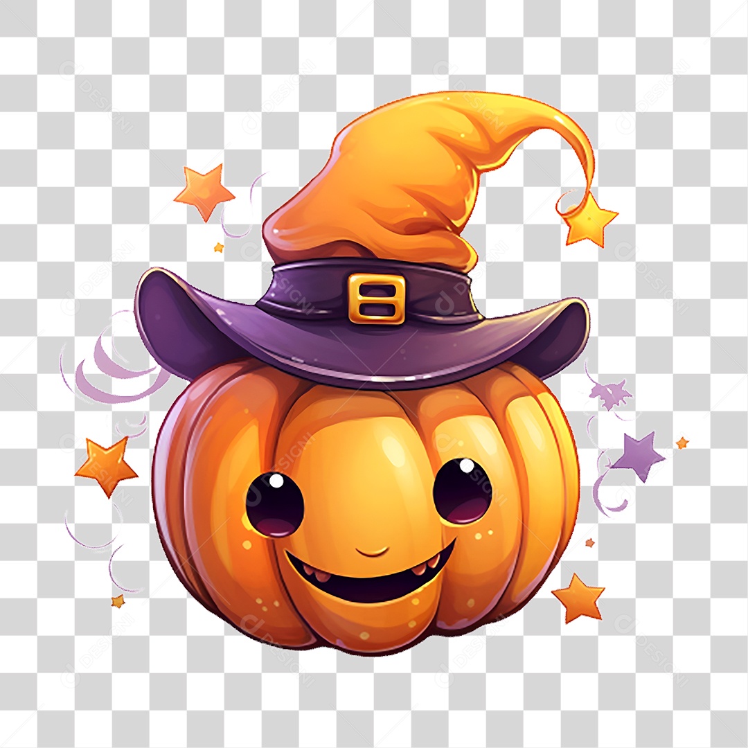 Elemento 3D Halloween Abóbora PNG Transparente