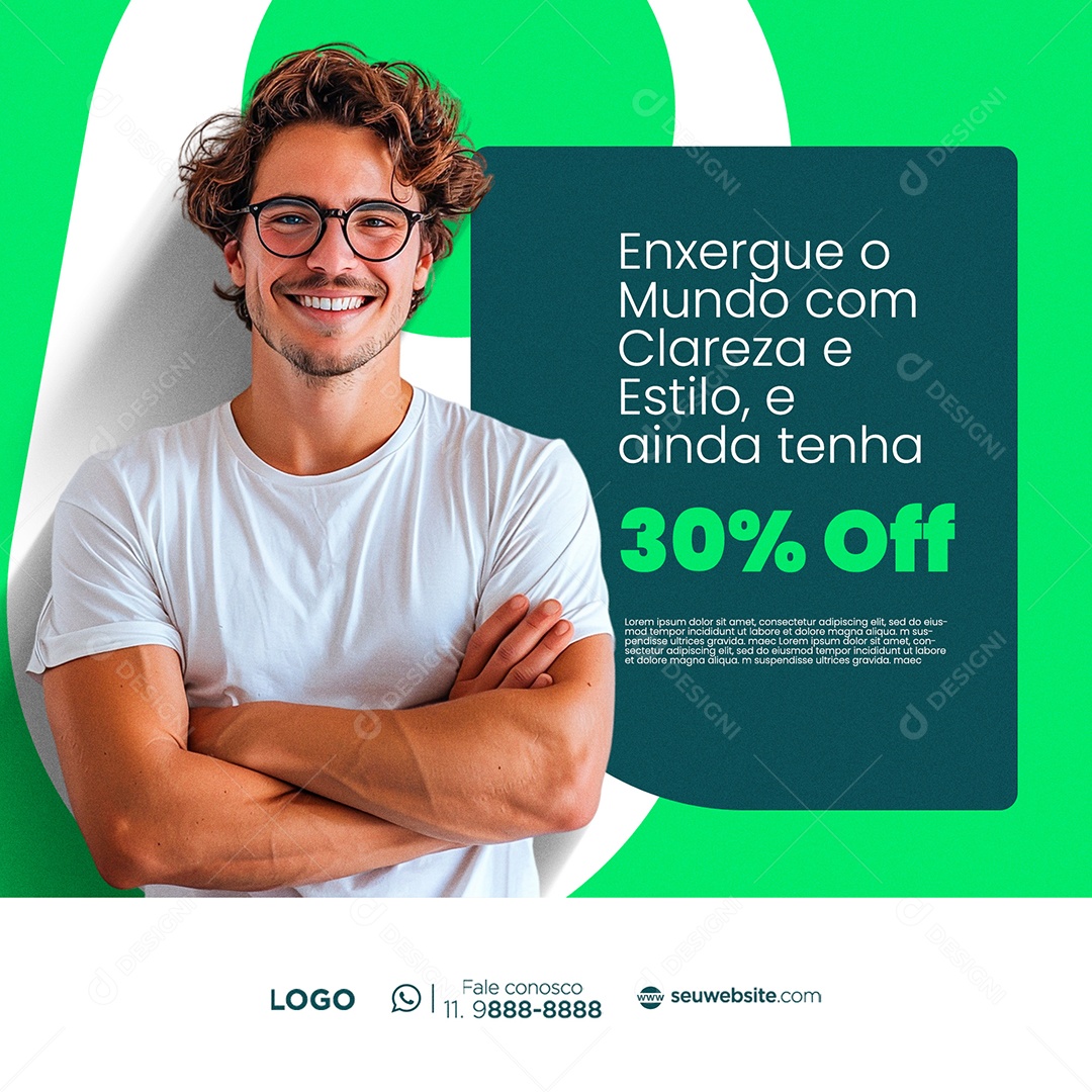 Ótica Enxergue o Mundo Com Clareza e Estilo Social Media PSD Editável