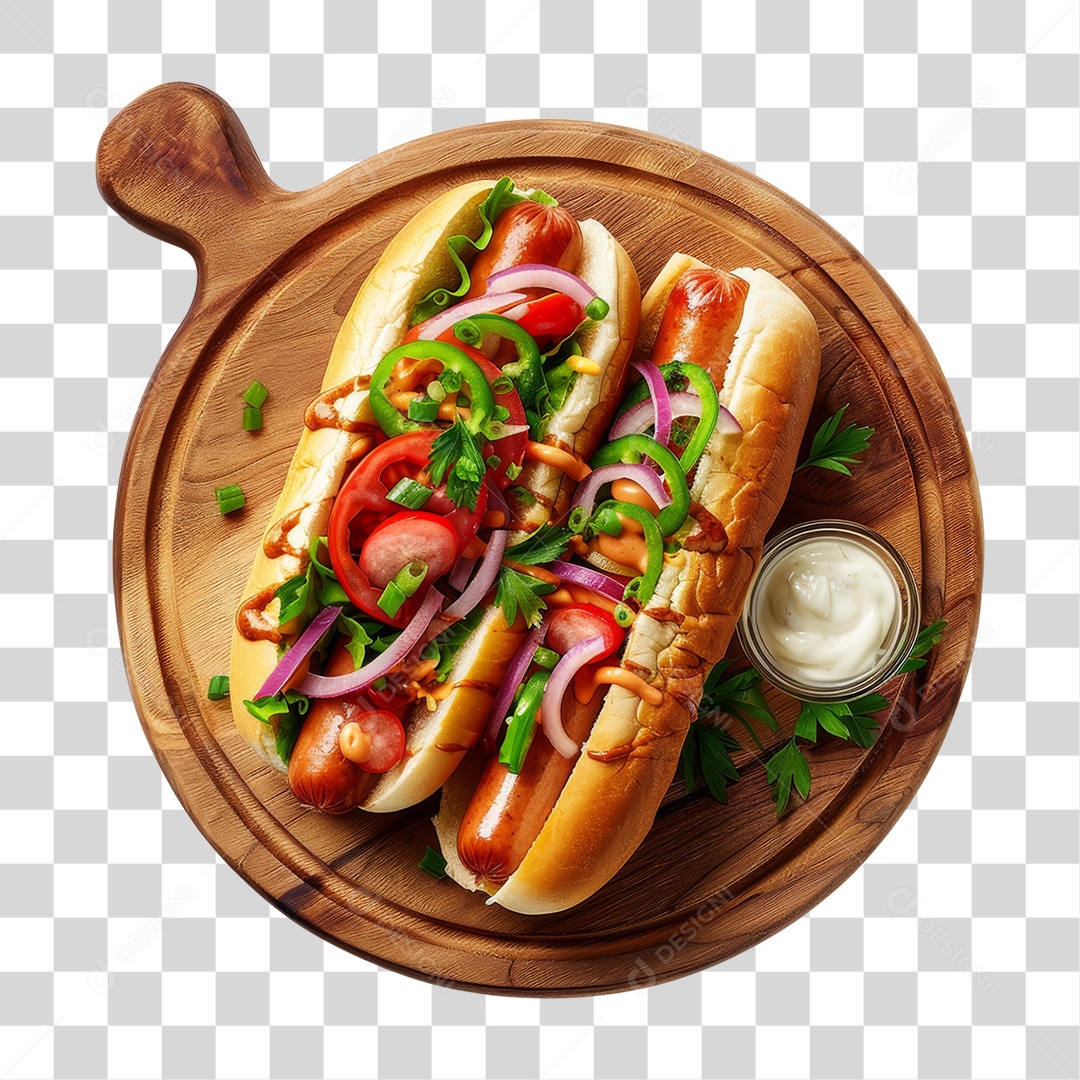 Elemento 3D Hot-dog Sanduiche Lanche PNG Transparente