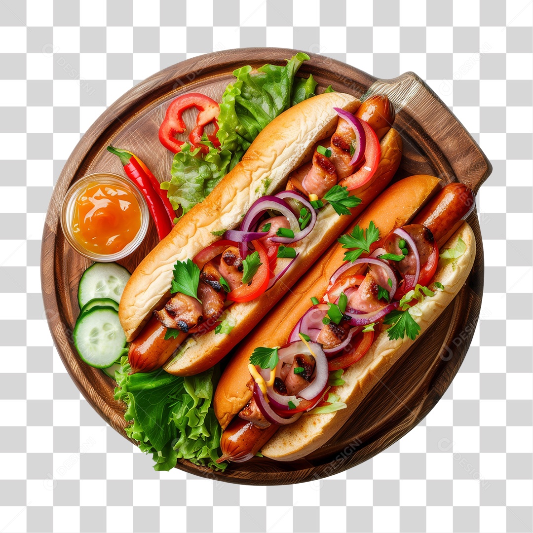 Elemento 3D Hot-dog Sanduiche Lanche PNG Transparente