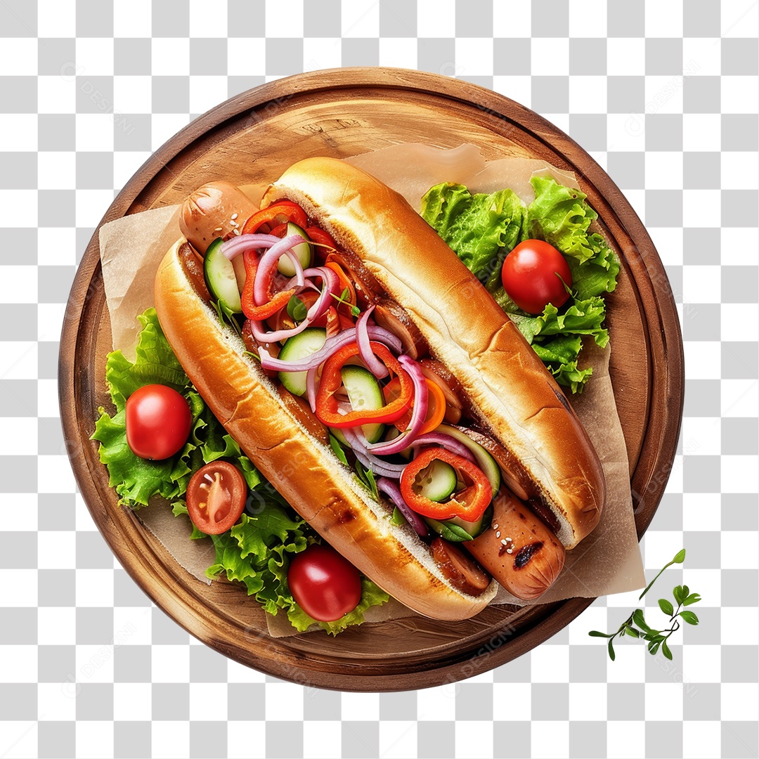 Elemento 3D Hot-dog Sanduiche Lanche PNG Transparente