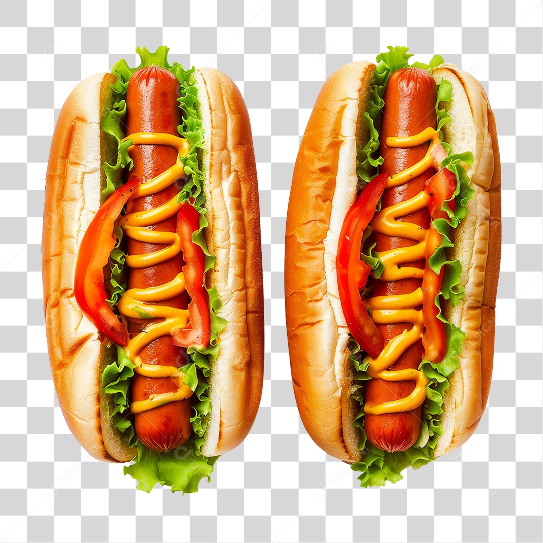 Elemento 3D Hot-dog Sanduiche Lanche PNG Transparente