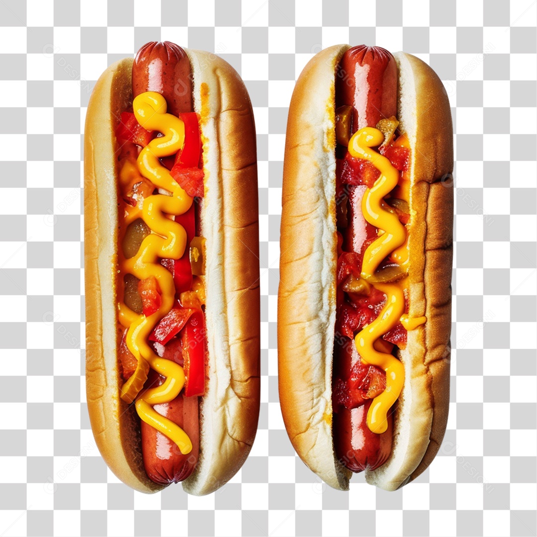 Elemento 3D Hot-dog Sanduiche Lanche PNG Transparente