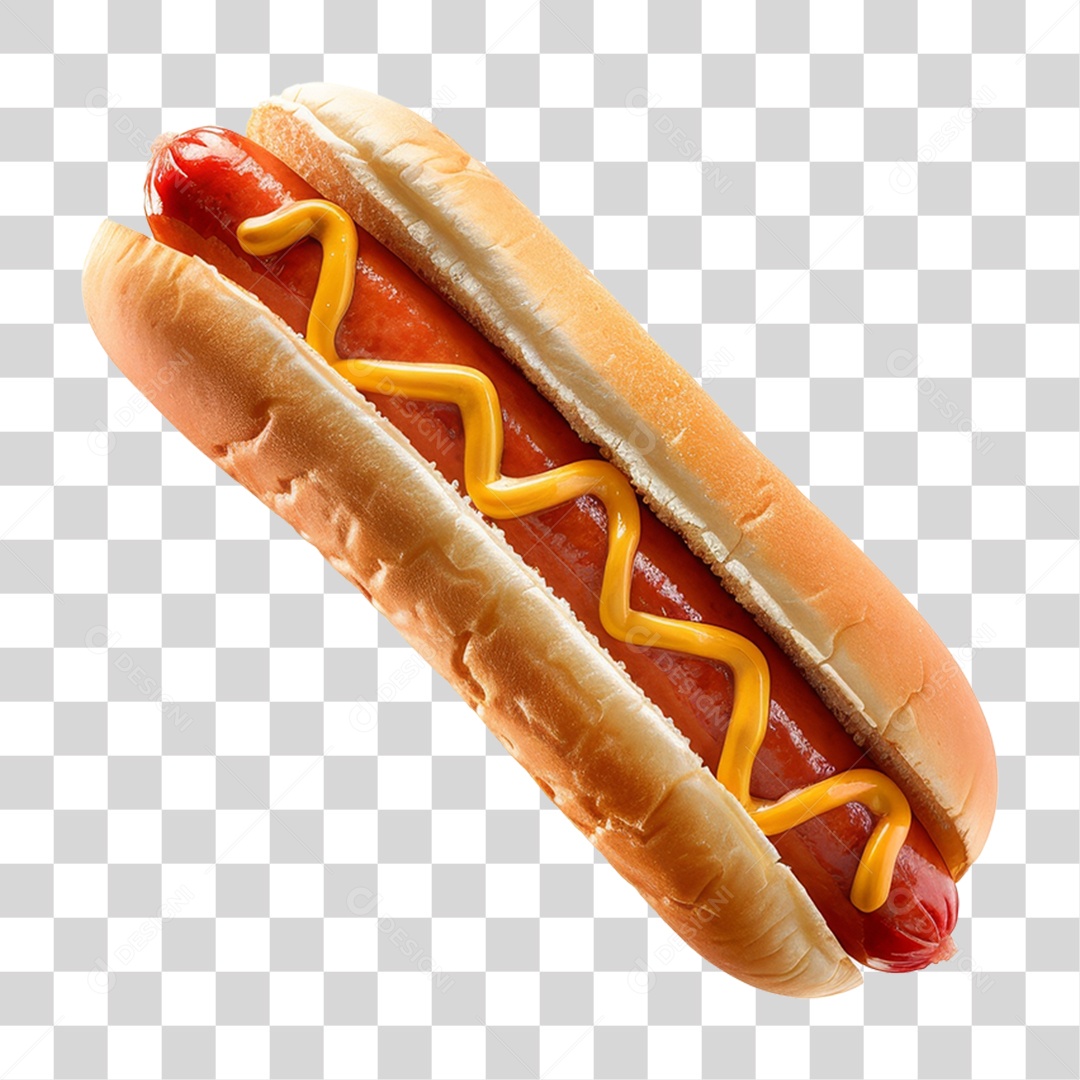 Elemento 3D Hot-dog Sanduiche Lanche PNG Transparente