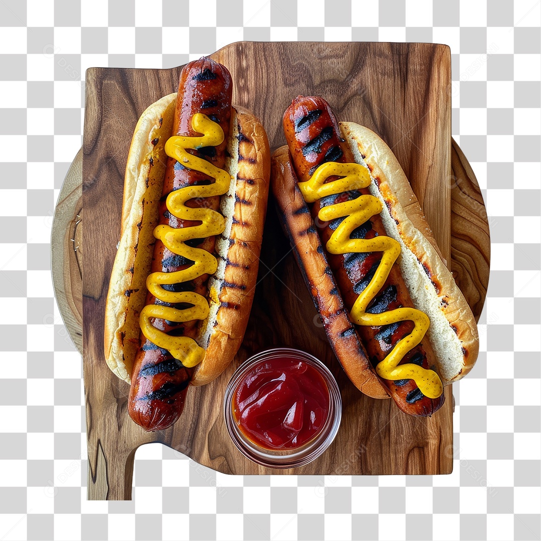 Elemento 3D Hot-dog Sanduiche Lanche PNG Transparente