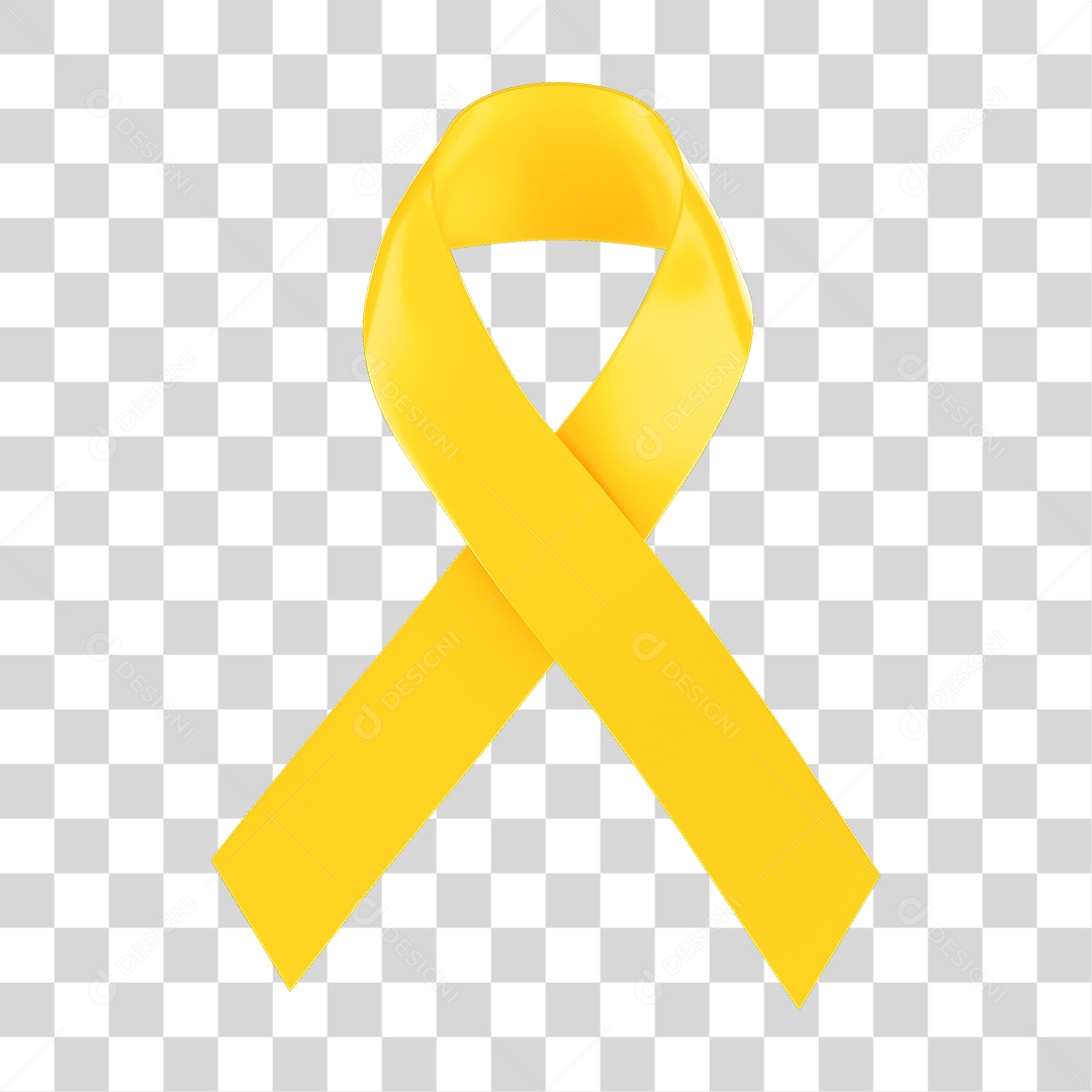 Elemento 3D Fita Setembro Amarelo PNG Transparente