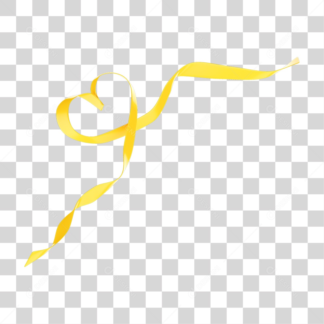 Elemento 3D Fita Setembro Amarelo PNG Transparente