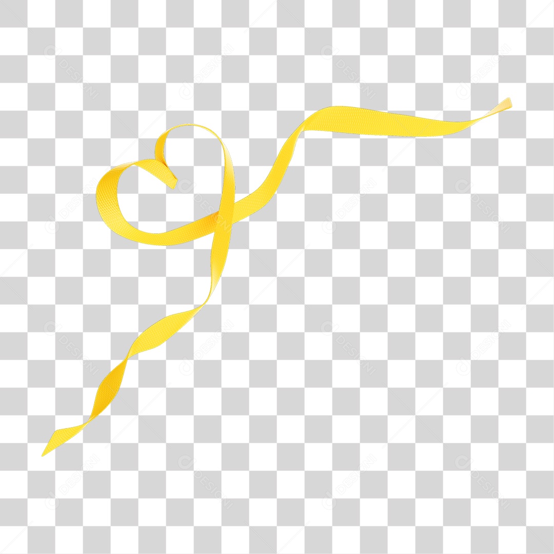 Elemento 3D Fita Setembro Amarelo PNG Transparente