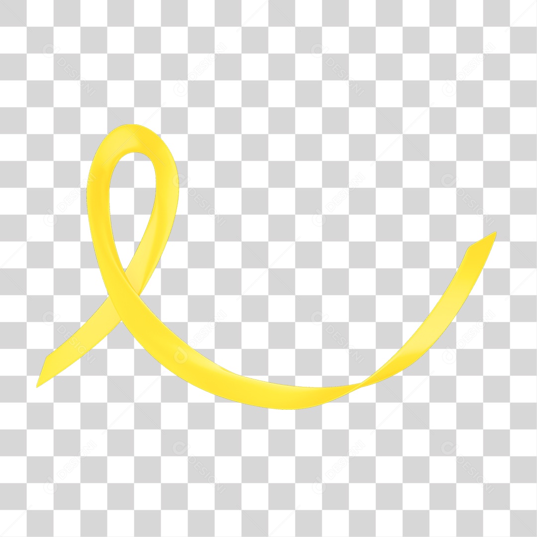 Elemento 3D Fita Setembro Amarelo PNG Transparente