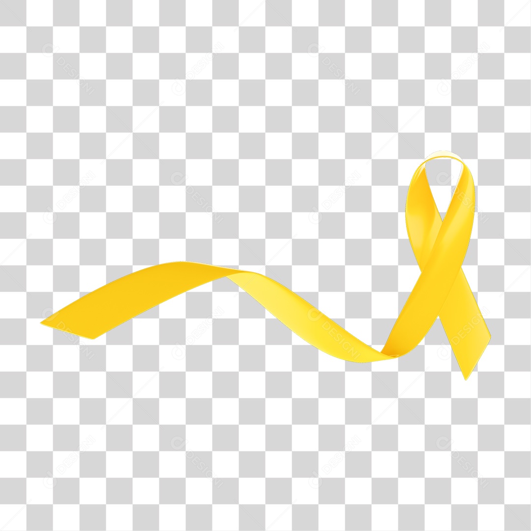 Elemento 3D Fita Setembro Amarelo PNG Transparente
