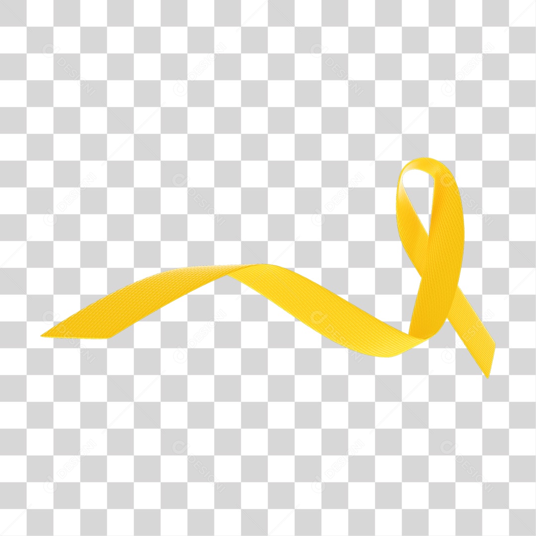 Elemento 3D Fita Setembro Amarelo PNG Transparente