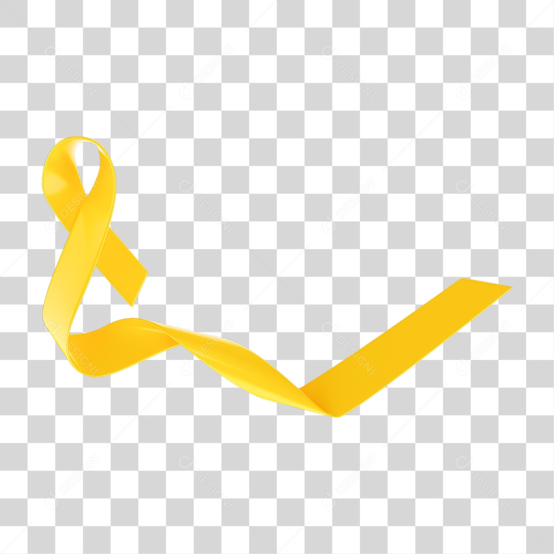 Elemento 3D Fita Setembro Amarelo PNG Transparente