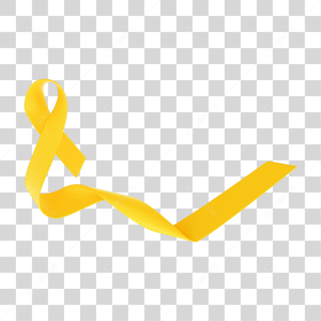 Elemento 3D Fita Setembro Amarelo PNG Transparente