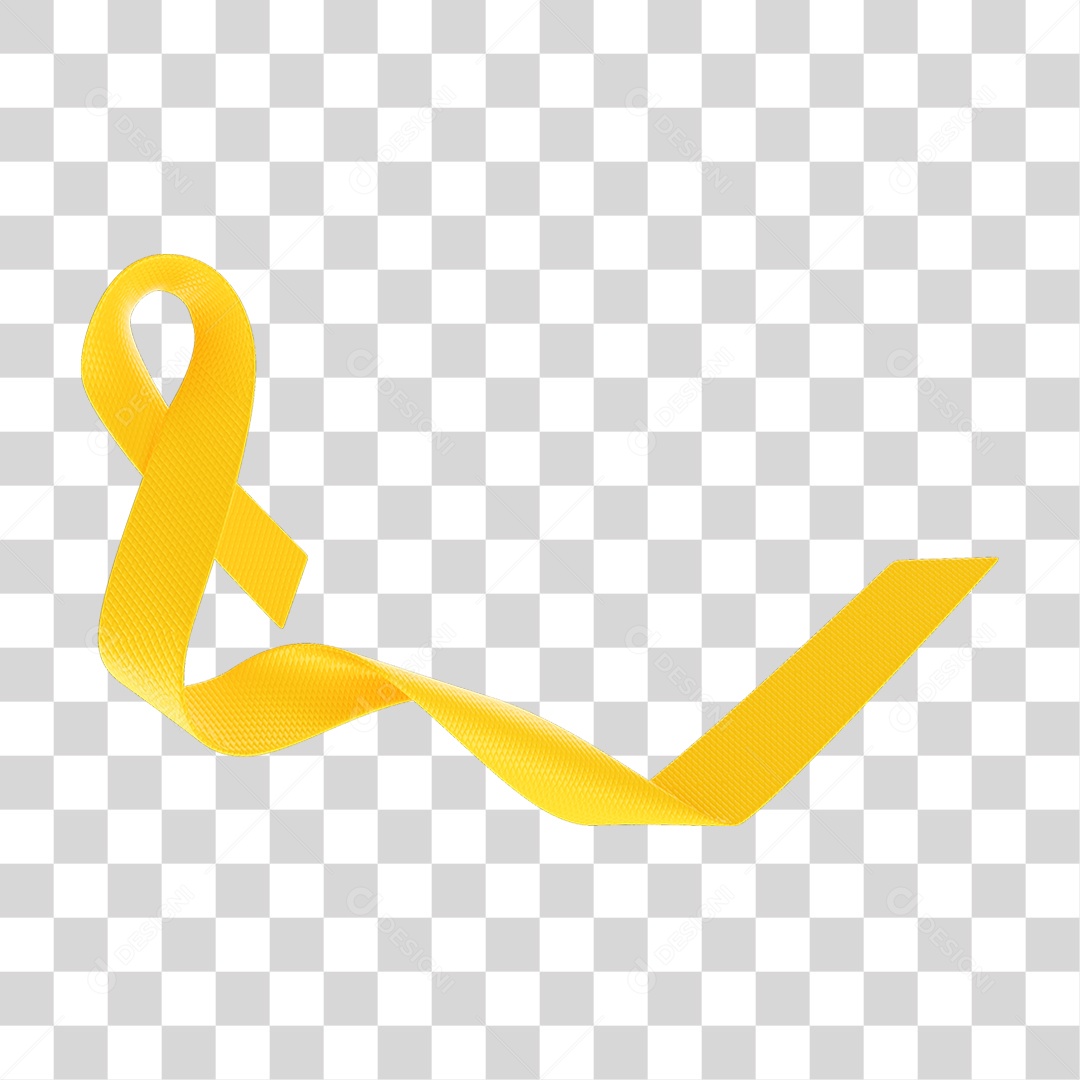 Elemento 3D Fita Setembro Amarelo PNG Transparente