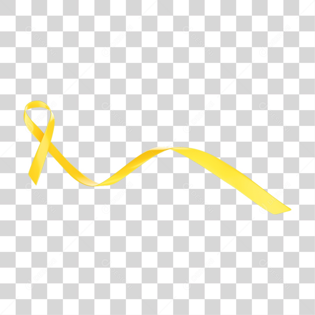 Elemento 3D Fita Setembro Amarelo PNG Transparente