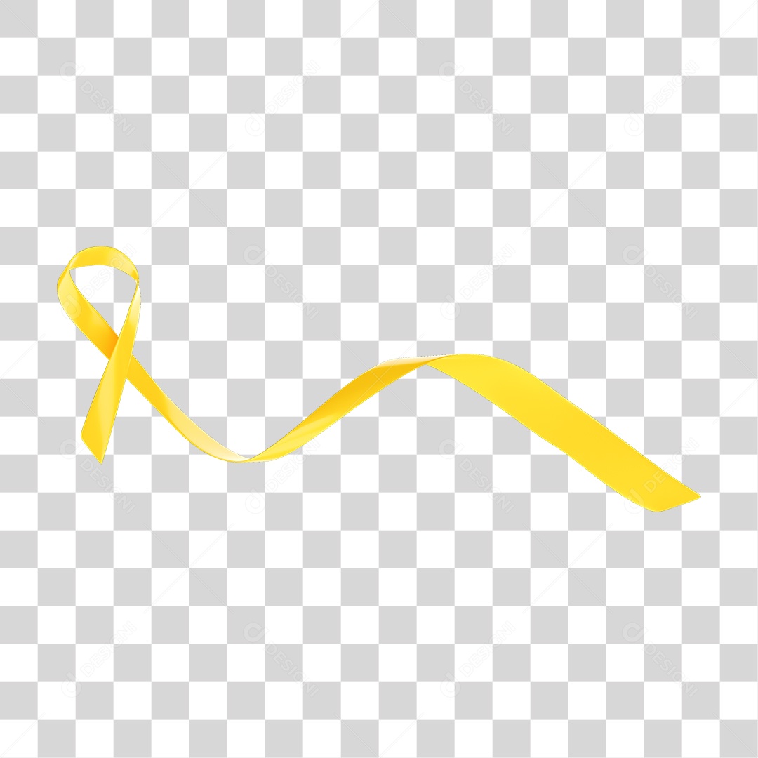 Elemento 3D Fita Setembro Amarelo PNG Transparente