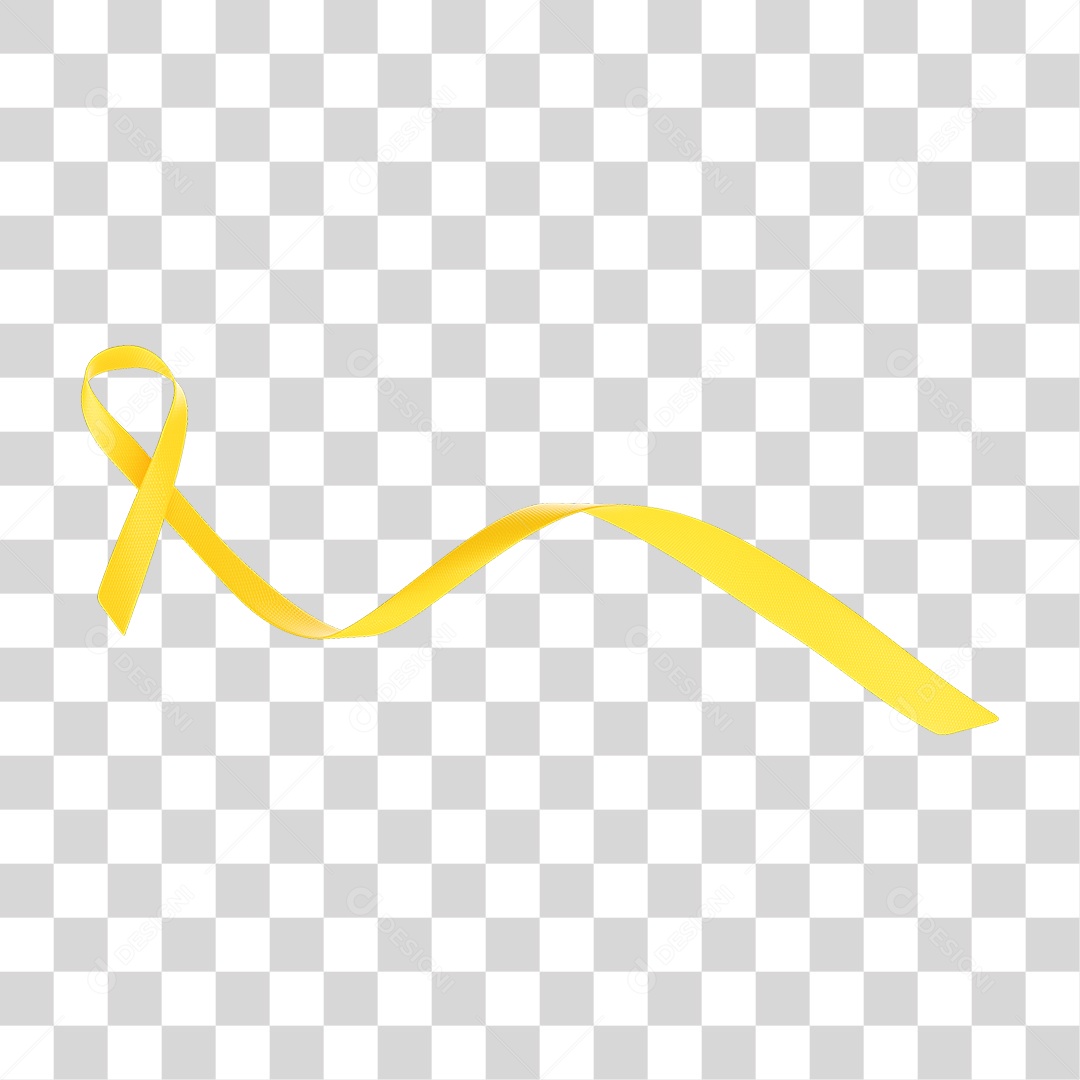 Elemento 3D Fita Setembro Amarelo PNG Transparente