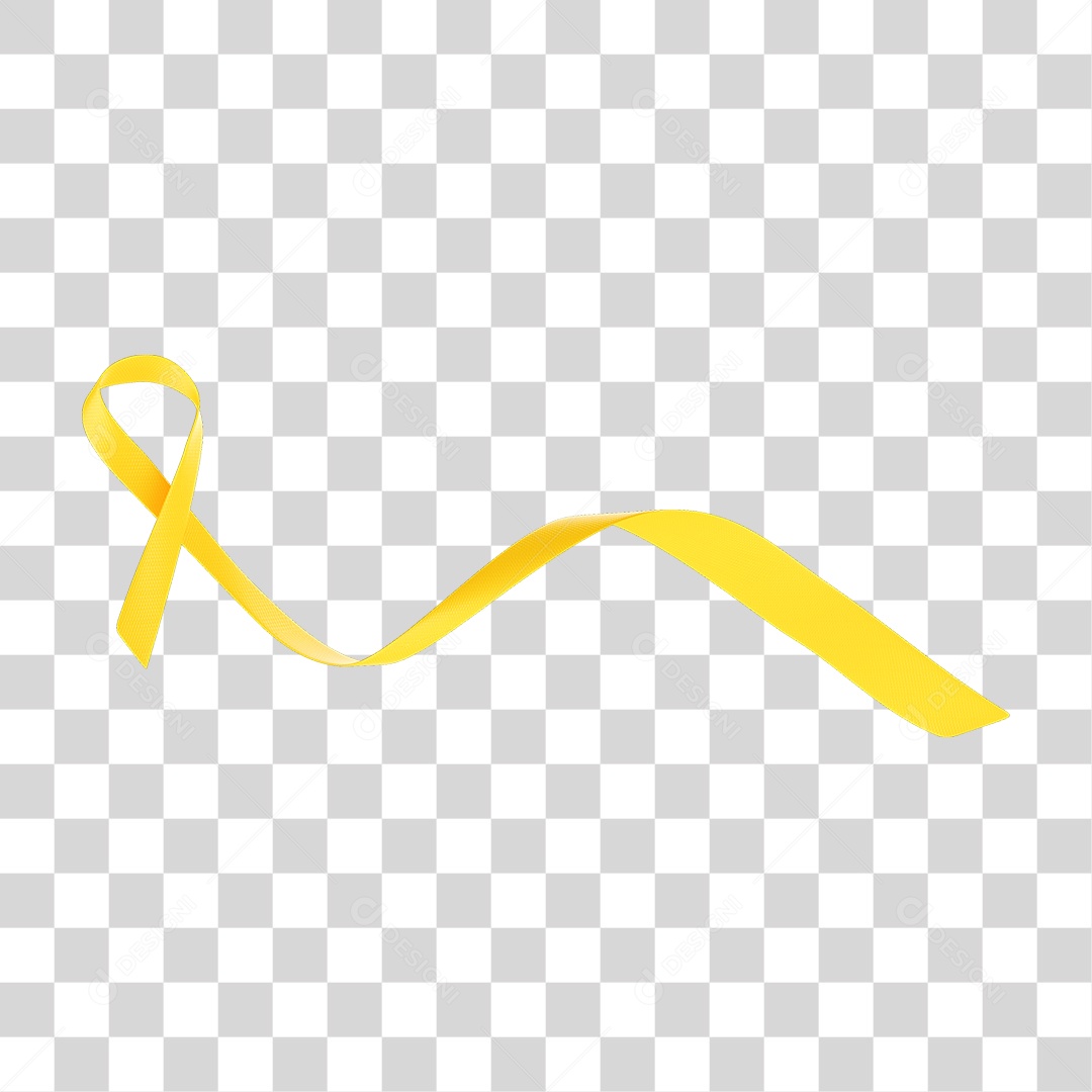 Elemento 3D Fita Setembro Amarelo PNG Transparente