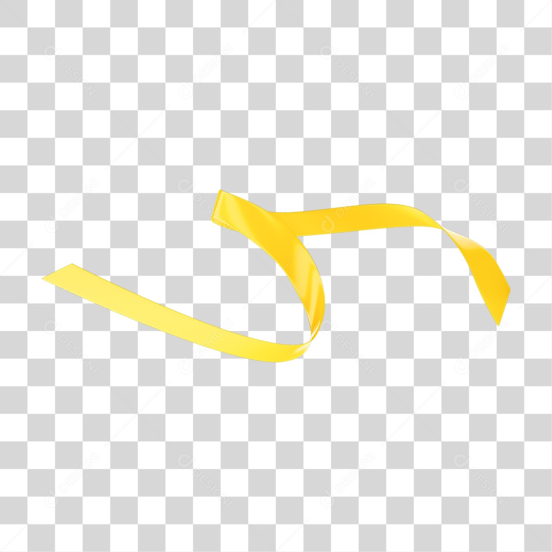 Elemento 3D Fita Setembro Amarelo PNG Transparente