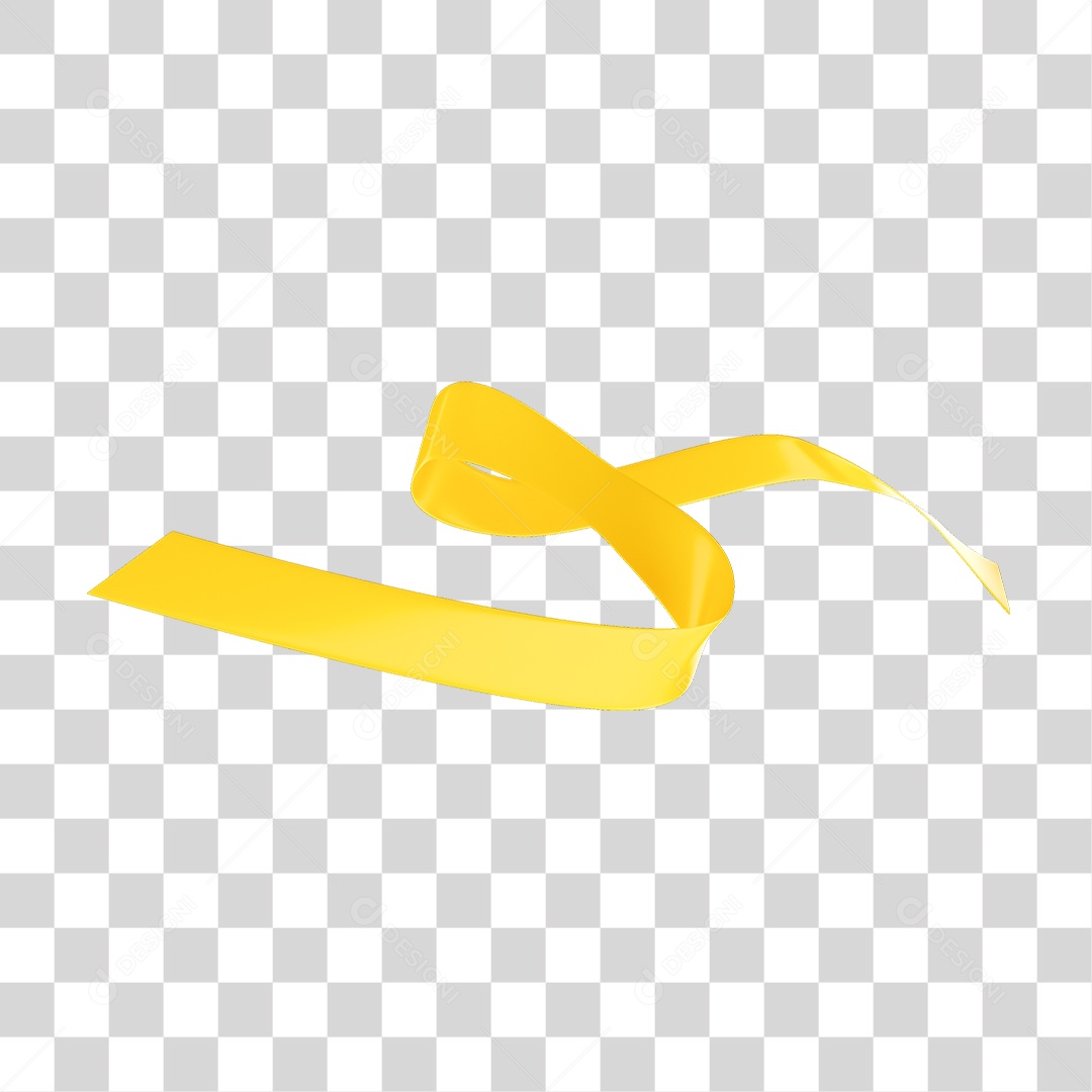 Elemento 3D Fita Setembro Amarelo PNG Transparente
