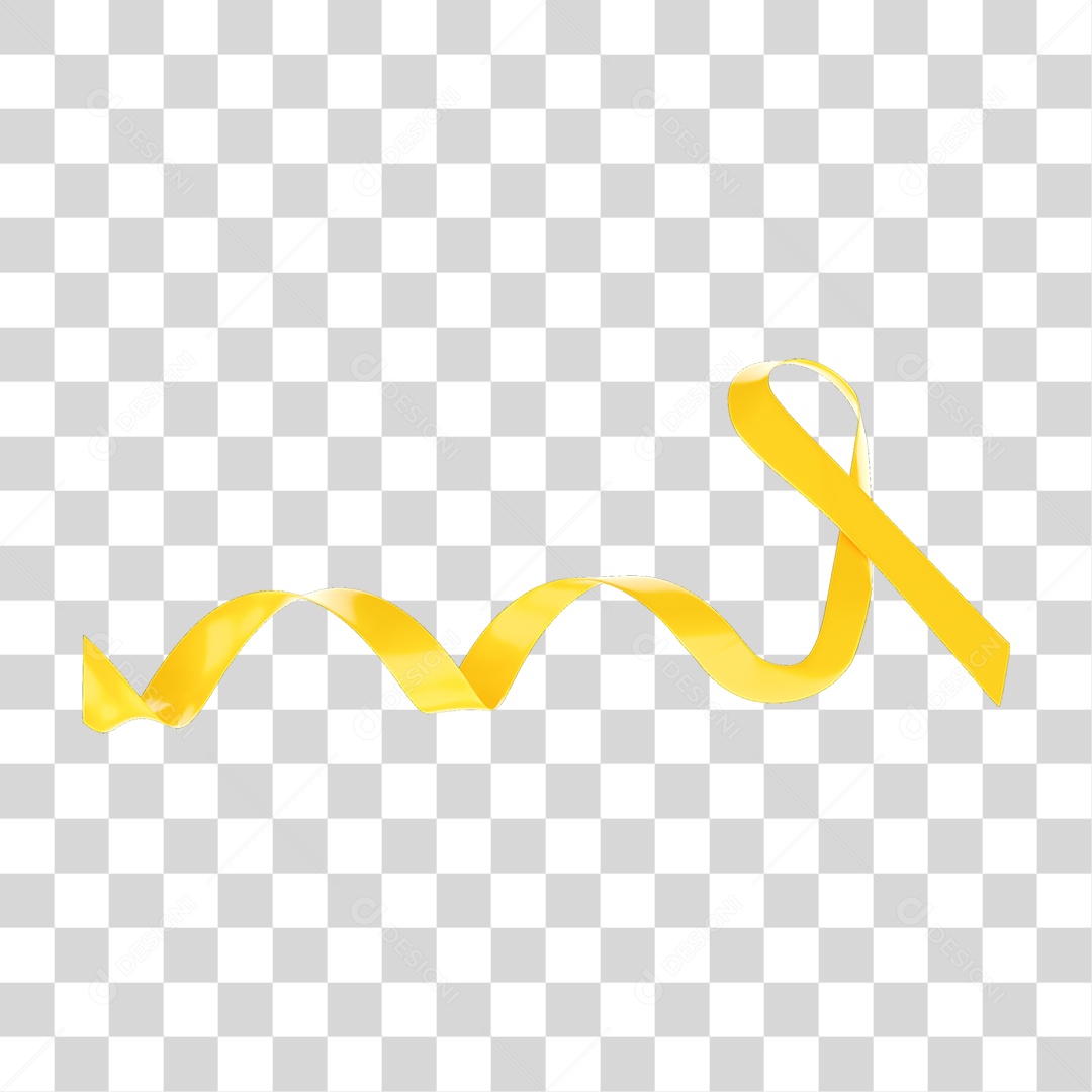 Elemento 3D Fita Setembro Amarelo PNG Transparente