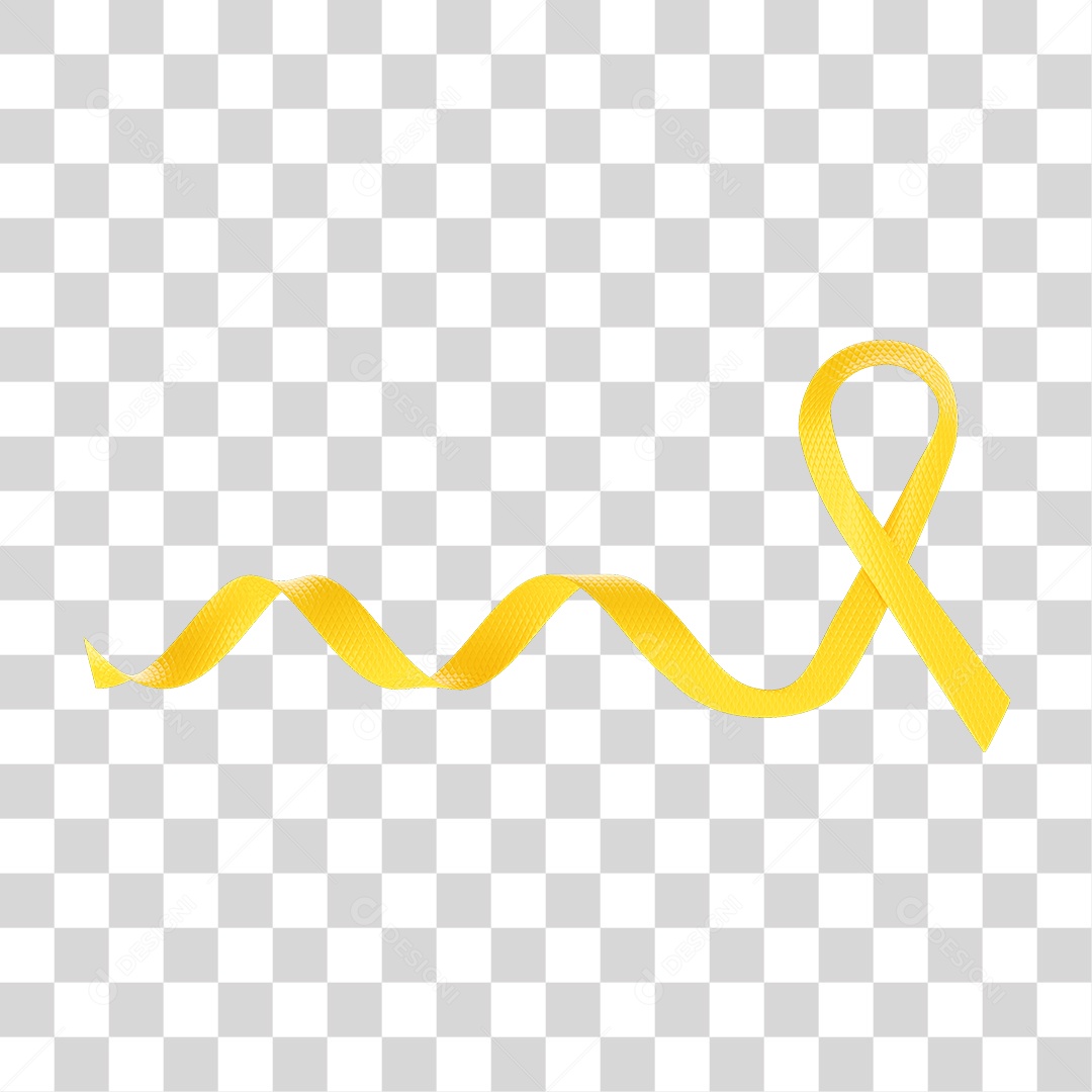 Elemento 3D Fita Setembro Amarelo PNG Transparente