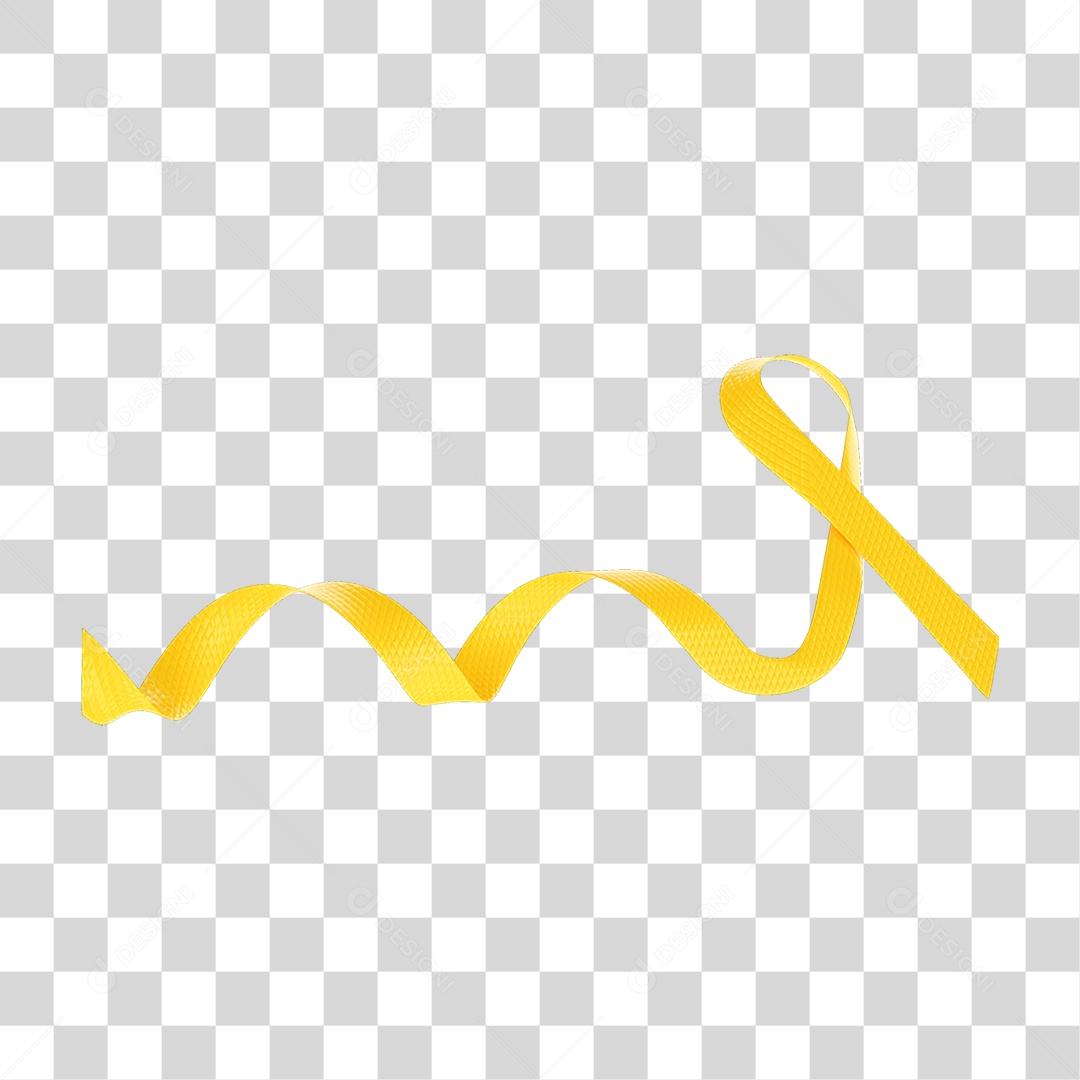 Elemento 3D Fita Setembro Amarelo PNG Transparente