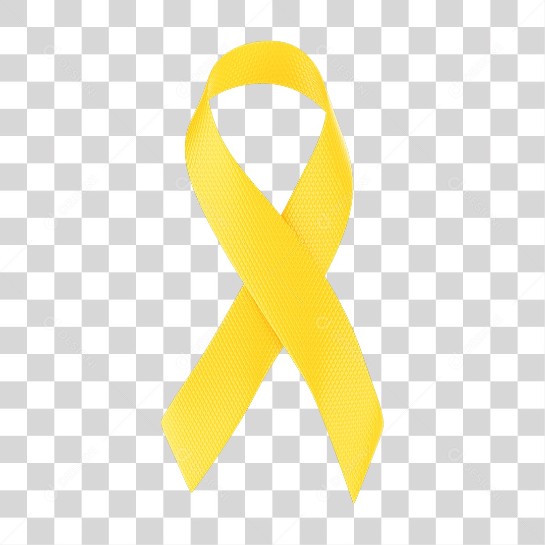 Elemento 3D Fita Setembro Amarelo PNG Transparente