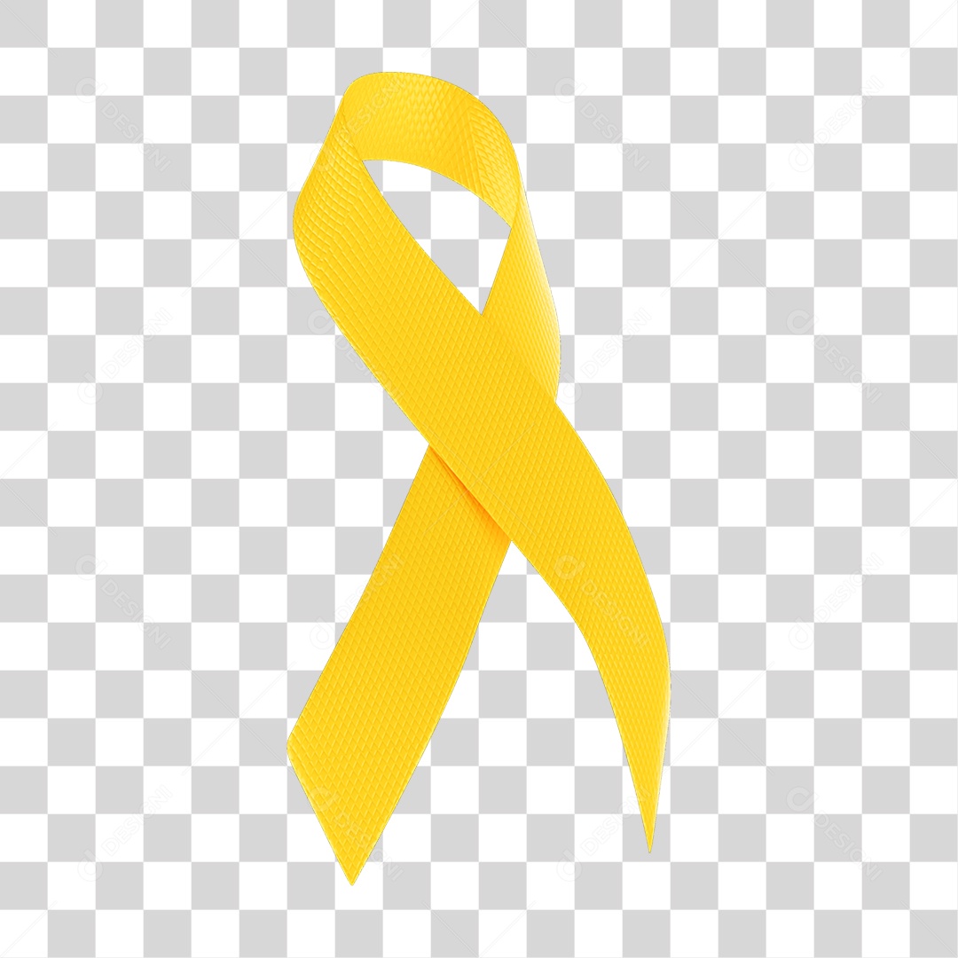 Elemento 3D Fita Setembro Amarelo PNG Transparente