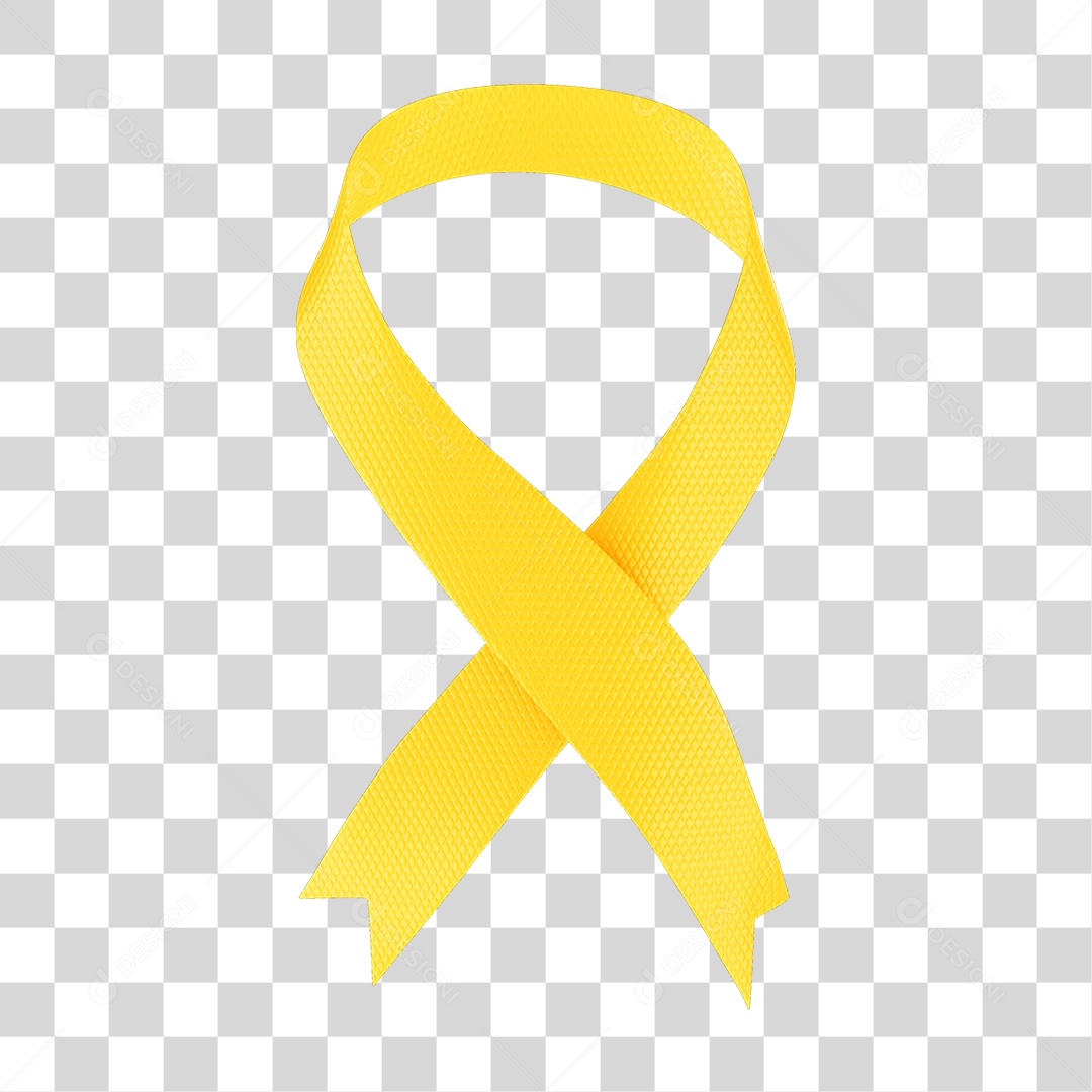 Elemento 3D Fita Setembro Amarelo PNG Transparente