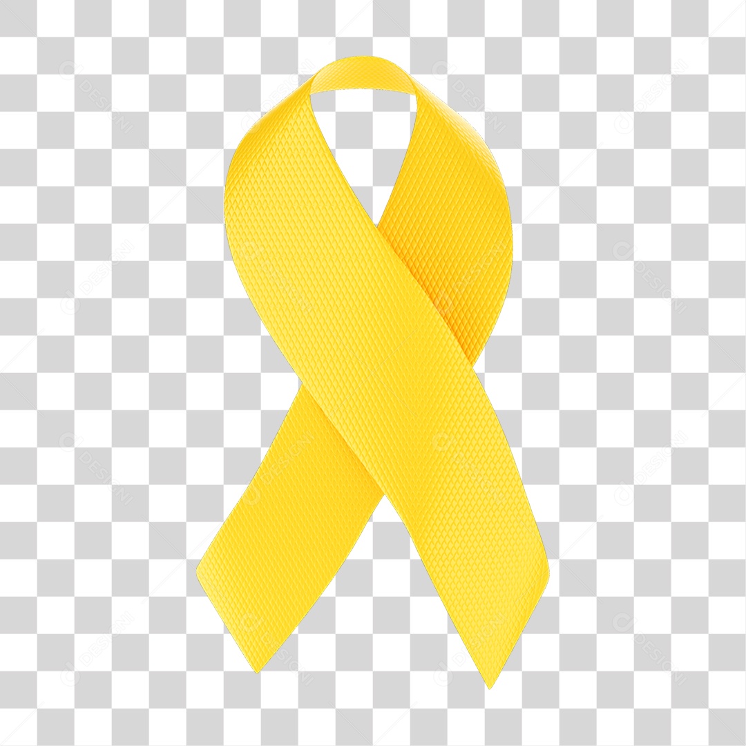 Elemento 3D Fita Setembro Amarelo PNG Transparente