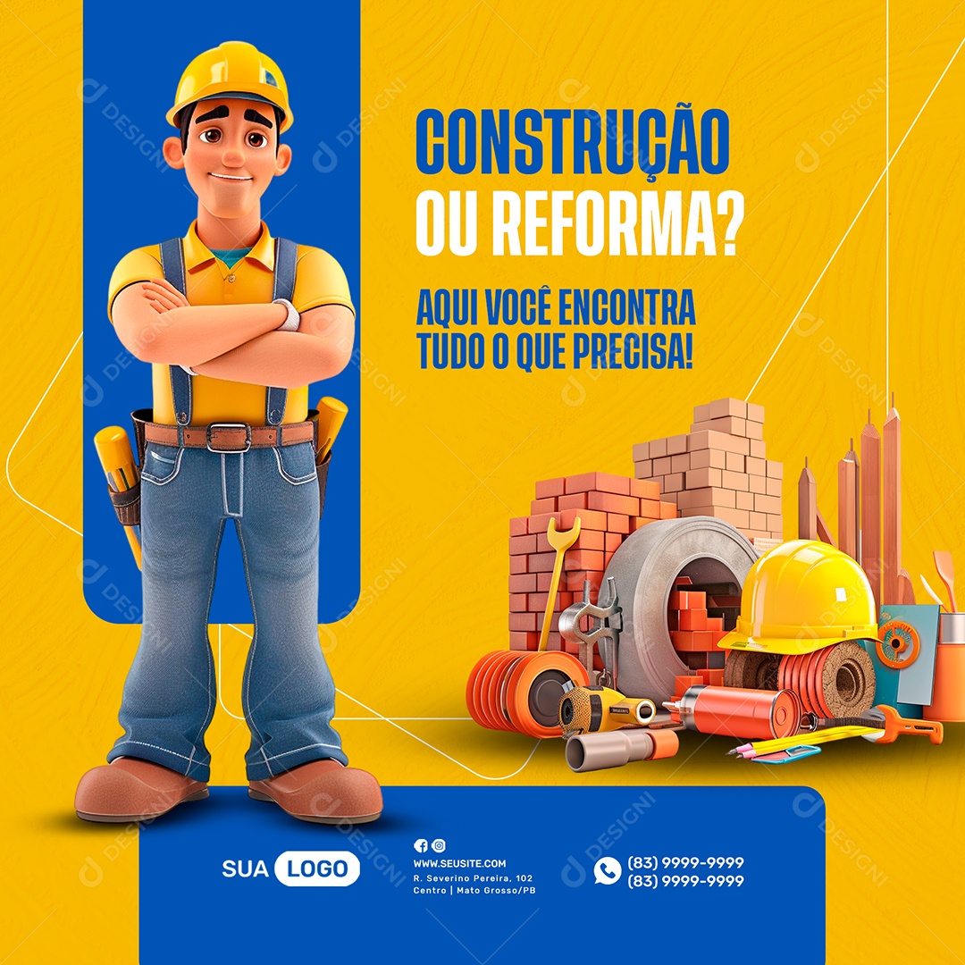 Construção Social Media PSD Editável