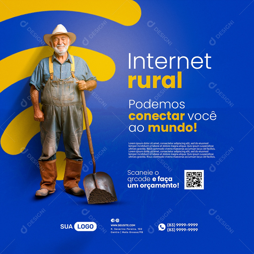 Provedor de Internet Rural Social Media PSD Editável