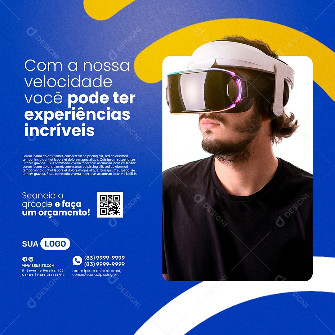 Provedor de Internet Social Media PSD Editável