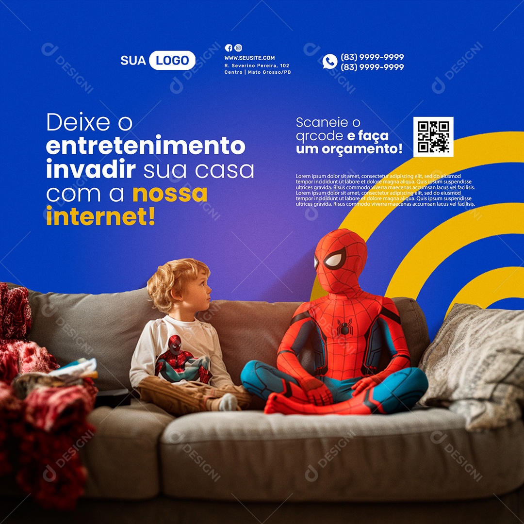 Provedor de Internet Social Media PSD Editável