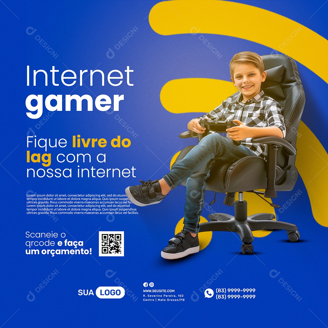 Provedor de Internet Social Media PSD Editável