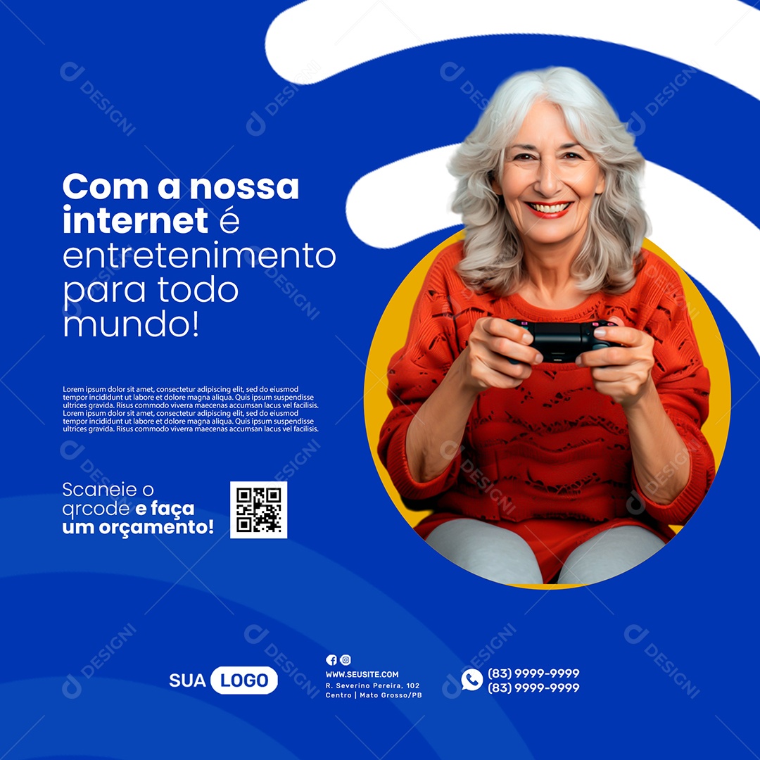 Provedor de Internet Social Media PSD Editável