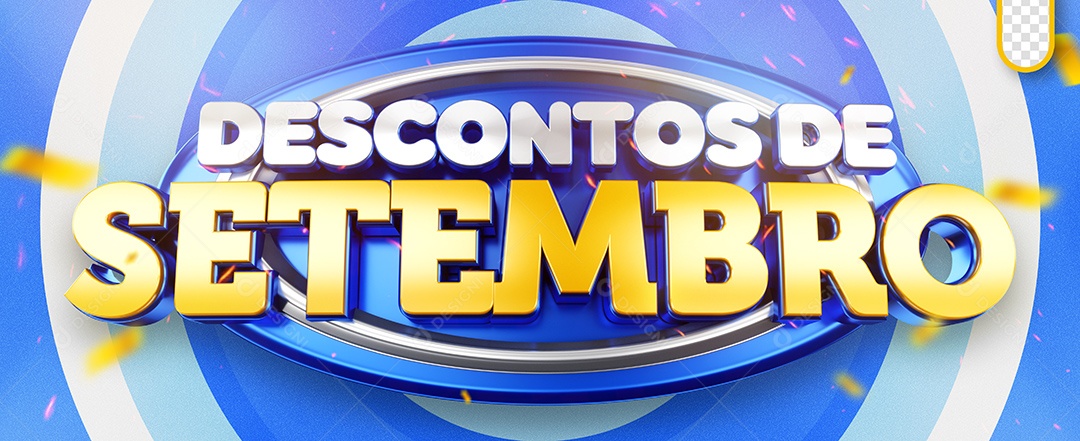 Descontos de Setembro Selo 3D para Composição PSD
