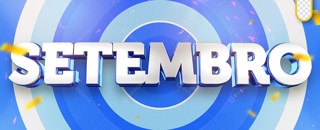 Setembro Selo 3D para Composição PSD