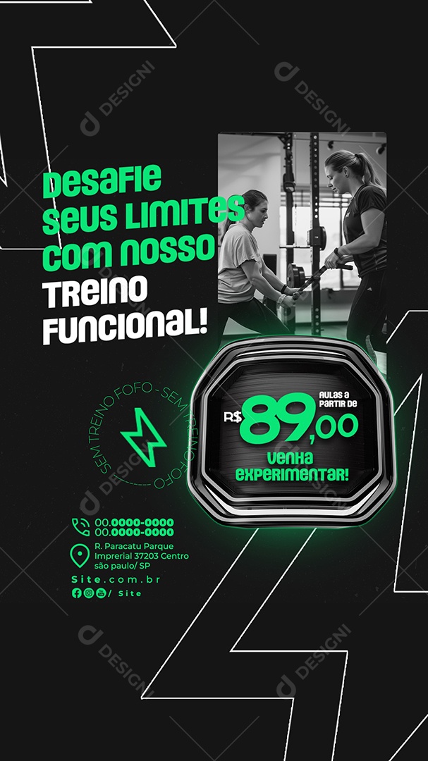 Story Academia Desafie seus Limites Social Media PSD Editável