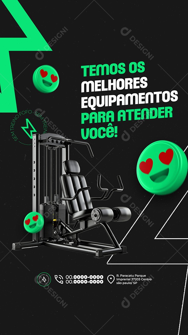 Story Academia Temos os Melhores Equipamentos Social Media PSD Editável