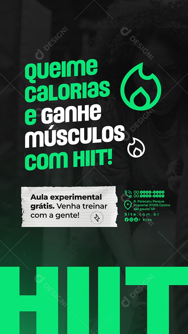 Story Academia Queime Calorias Social Media PSD Editável