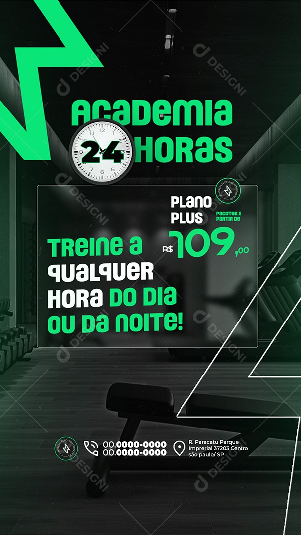 Story Academia 24 Horas Social Media PSD Editável