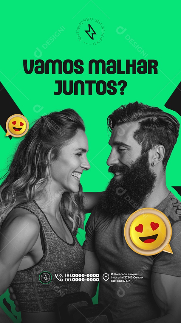 Story Academia Vamos Malhar Juntos Social Media PSD Editável