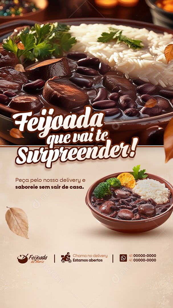 Story Feijoada Que Vai te Surpreender Social Media PSD Editável