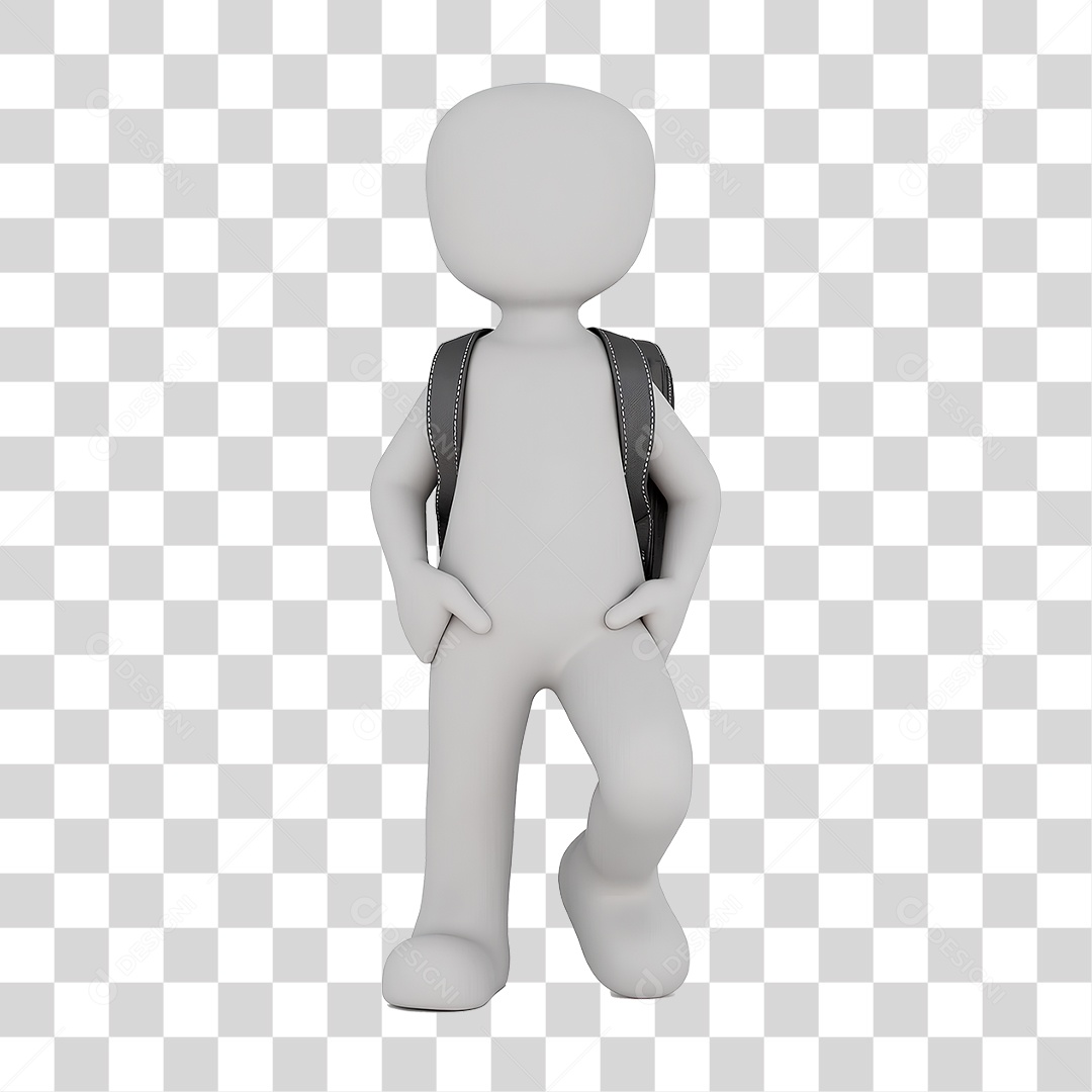 Boneco com Mochila PNG Transparente