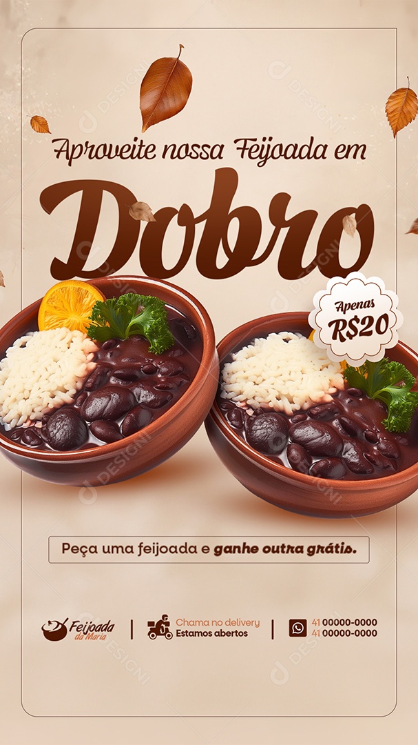 Story Feijoada em Dobro Social Media PSD Editável
